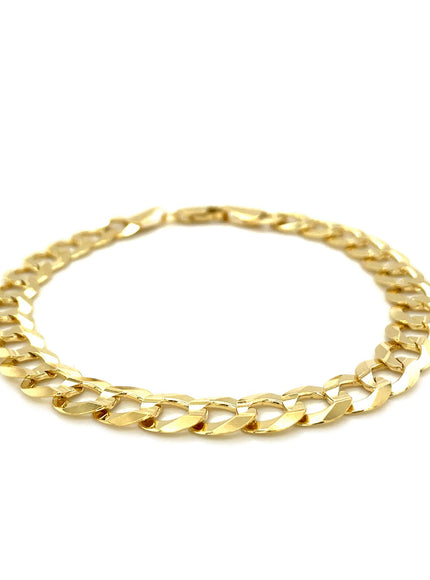 8.2mm 14k Yellow Gold Solid Curb Bracelet