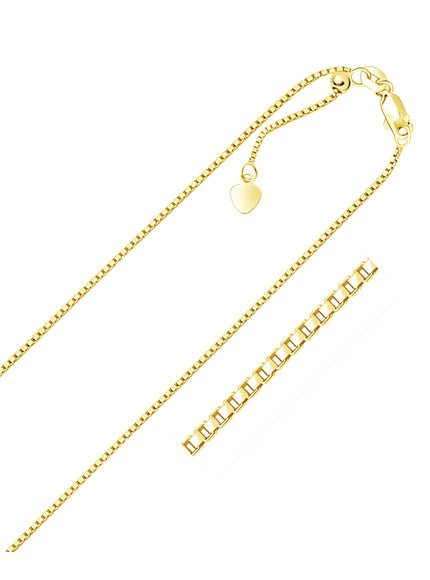 14k Yellow Gold Adjustable Box Chain 1.1mm