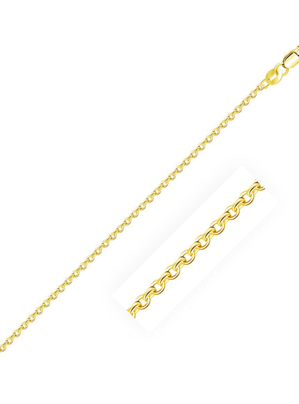 14k Yellow Gold Diamond Cut Cable Link Chain 1.5mm