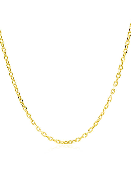 14k Yellow Gold Diamond Cut Cable Link Chain 1.5mm