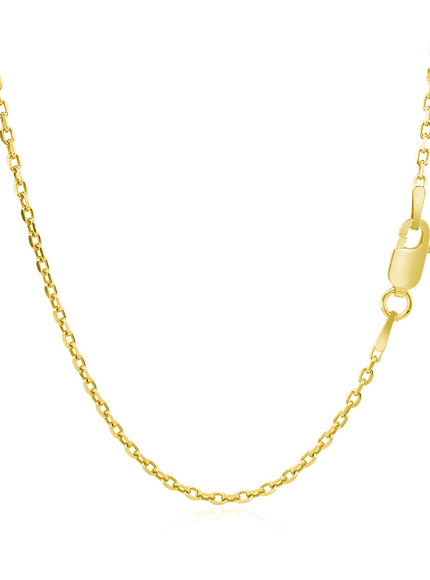 14k Yellow Gold Diamond Cut Cable Link Chain 1.5mm