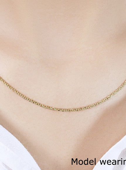 14k Yellow Gold Diamond Cut Cable Link Chain 1.5mm