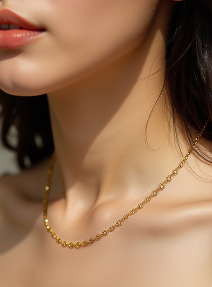 14k Yellow Gold Diamond Cut Cable Link Chain 1.5mm