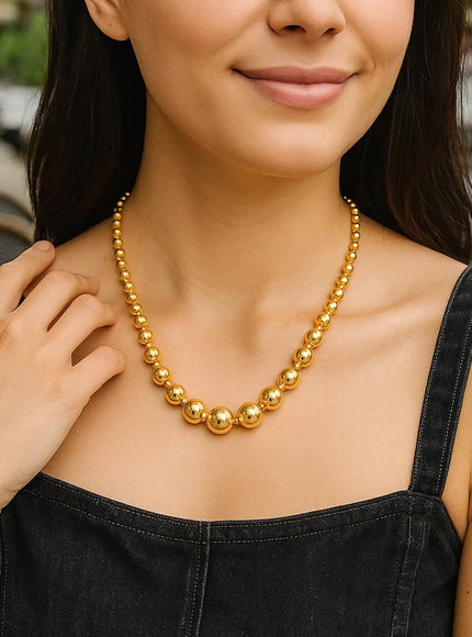Graduated Statement Pallina Necklace in 14K Yellow Gold