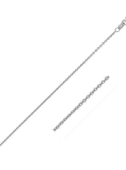 14k White Gold Round Cable Link Chain 1.1mm