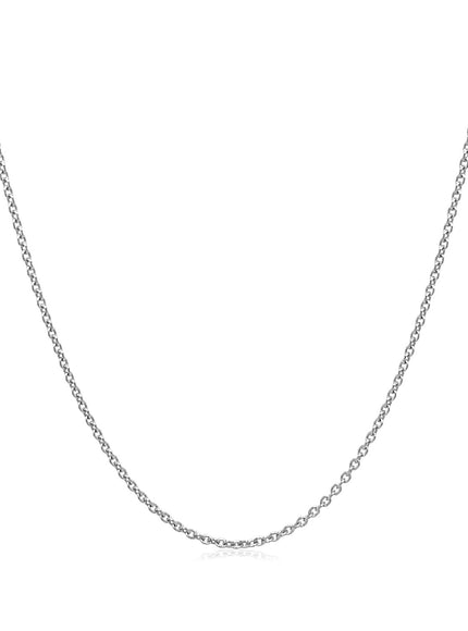 14k White Gold Round Cable Link Chain 1.1mm
