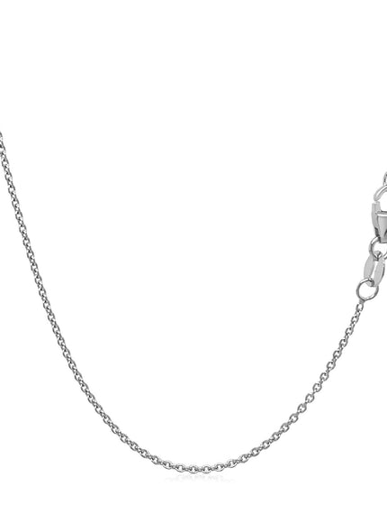 14k White Gold Round Cable Link Chain 1.1mm