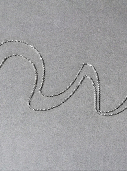 14k White Gold Round Cable Link Chain 1.1mm