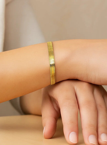 5.0mm 14k Yellow Gold Super Flex Herringbone Bracelet