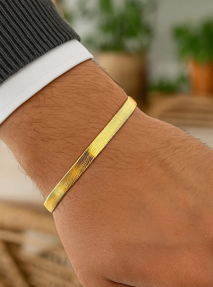 5.0mm 14k Yellow Gold Super Flex Herringbone Bracelet