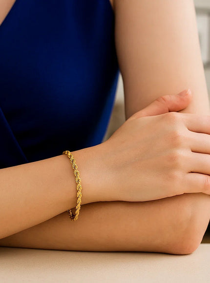 3.0mm 14k Yellow Gold Solid Diamond Cut Rope Bracelet