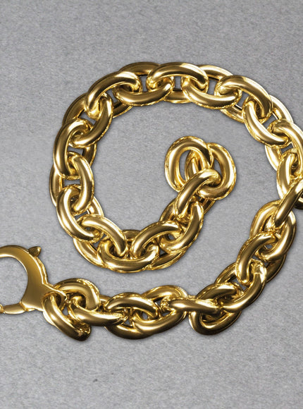 14k Yellow Gold Polished Cable Link Necklace