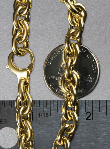 14k Yellow Gold Polished Cable Link Necklace