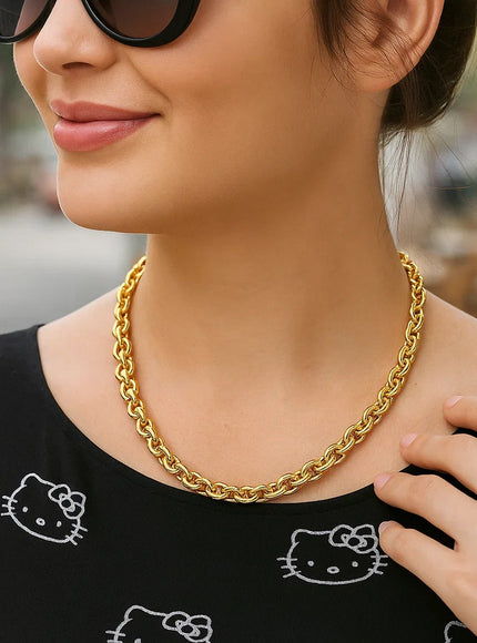 14k Yellow Gold Polished Cable Link Necklace