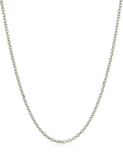 14k White Gold Diamond Cut Cable Link Chain 1.5mm