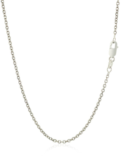 14k White Gold Diamond Cut Cable Link Chain 1.5mm