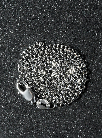 14k White Gold Diamond Cut Cable Link Chain 1.5mm