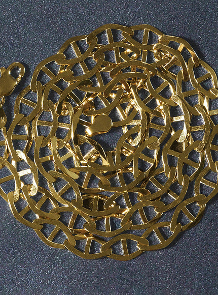 6.3mm 14k Yellow Gold Mariner Link Chain