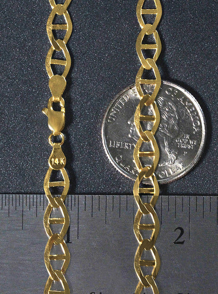 6.3mm 14k Yellow Gold Mariner Link Chain