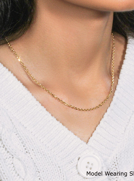 2.3mm 14k Yellow Gold Diamond Cut Cable Link Chain