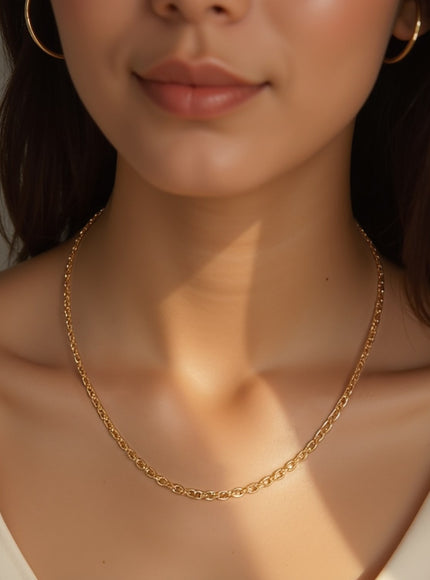 2.3mm 14k Yellow Gold Diamond Cut Cable Link Chain