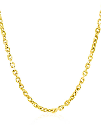 2.3mm 14k Yellow Gold Diamond Cut Cable Link Chain
