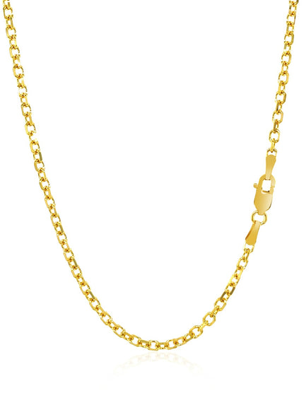 2.3mm 14k Yellow Gold Diamond Cut Cable Link Chain