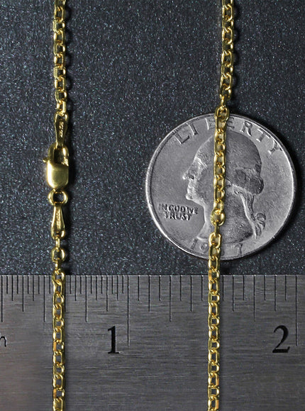 2.3mm 14k Yellow Gold Diamond Cut Cable Link Chain