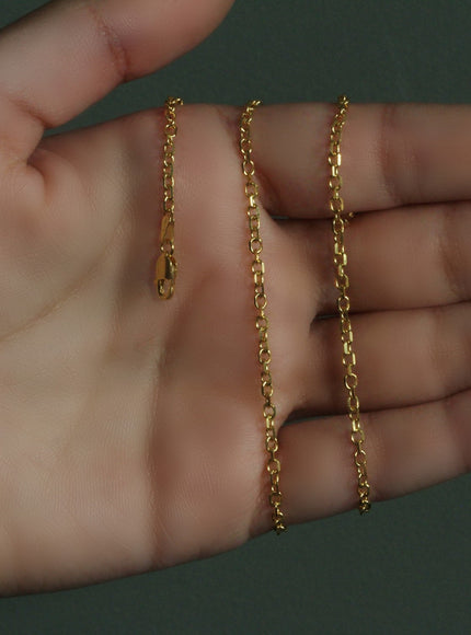 2.3mm 14k Yellow Gold Diamond Cut Cable Link Chain