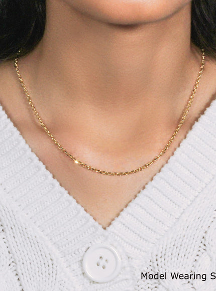 2.3mm 14k Yellow Gold Diamond Cut Cable Link Chain