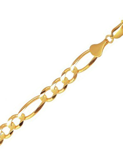 10K Yellow Gold Solid Figaro Chain (7.90 mm) by Ellie Belle