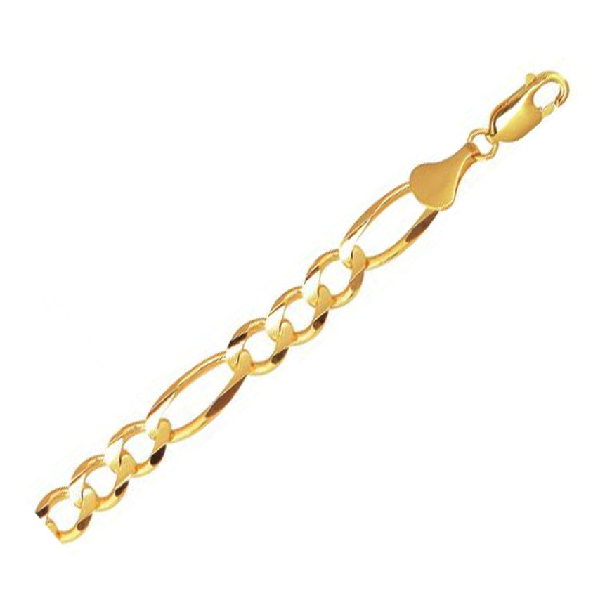 10K Yellow Gold Solid Figaro Chain (7.90 mm) by Ellie Belle