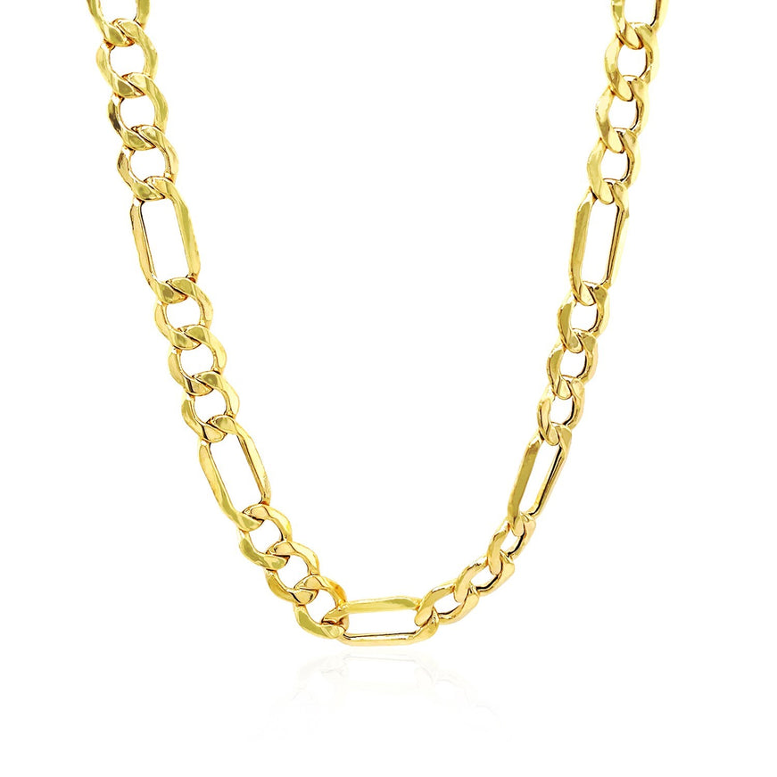 6.5mm 14k Yellow Gold Lite Figaro Chain