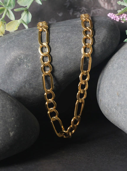 6.5mm 14k Yellow Gold Lite Figaro Chain