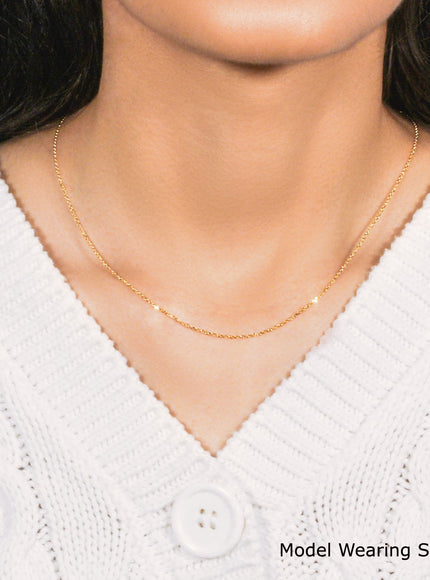 10k Yellow Gold Diamond Cut Cable Link Chain 1.1mm