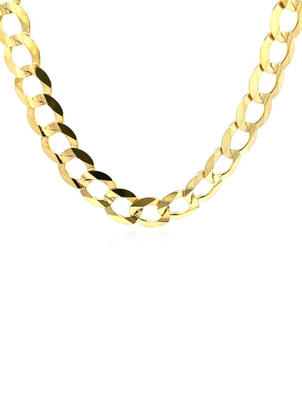 8.2mm 14k Yellow Gold Solid Curb Chain
