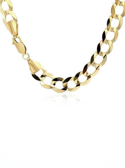 8.2mm 14k Yellow Gold Solid Curb Chain