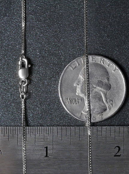 14k White Gold Classic Box Chain 0.8mm