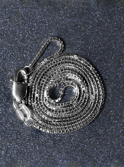 14k White Gold Classic Box Chain 0.8mm