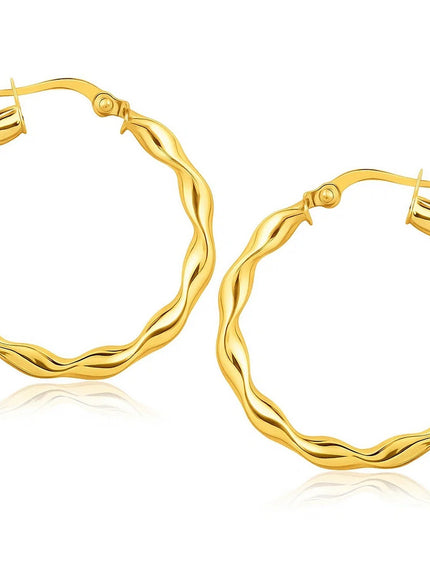 14k Yellow Gold Hoop Earrings (1 1/8 inch)