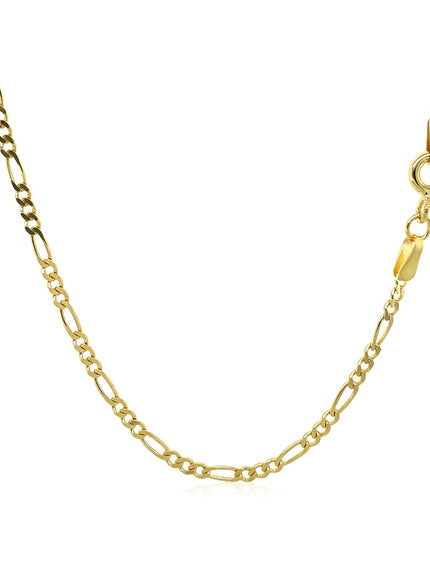 14k Yellow Gold Solid Figaro Chain 1.9mm