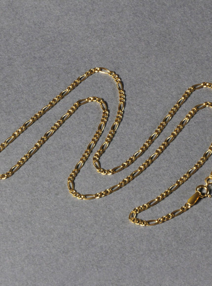 14k Yellow Gold Solid Figaro Chain 1.9mm