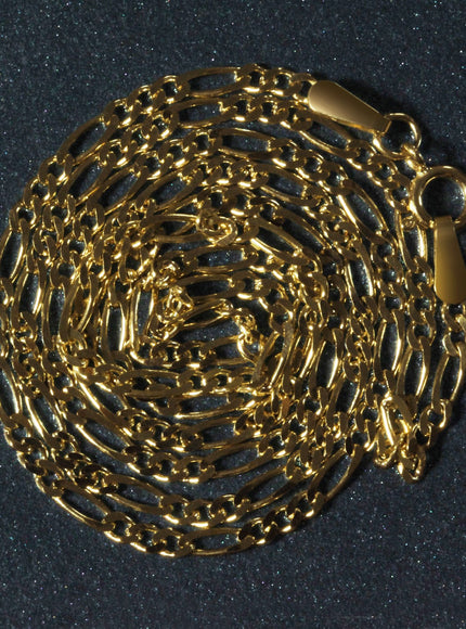 14k Yellow Gold Solid Figaro Chain 1.9mm