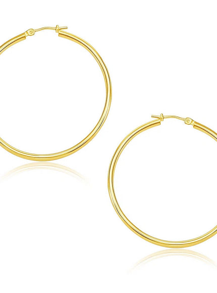 14k Yellow Gold Polished Hoop Earrings (30mm)