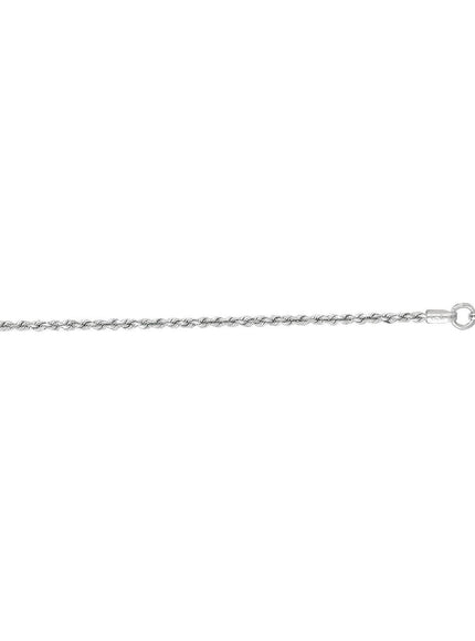 14k White Gold Solid Diamond Cut Rope Bracelet 1.5mm