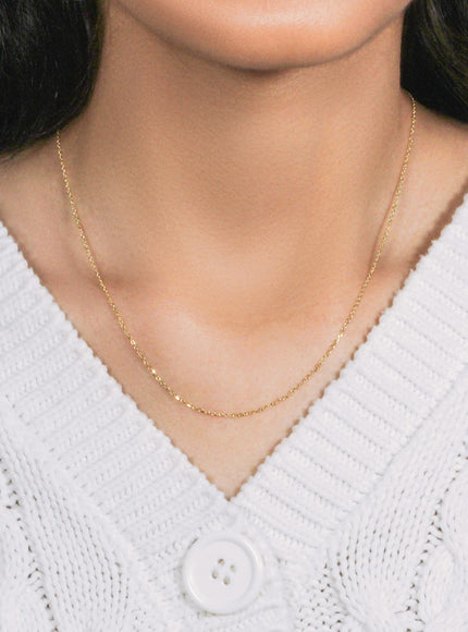 18k Yellow Gold Cable Chain 1.1mm