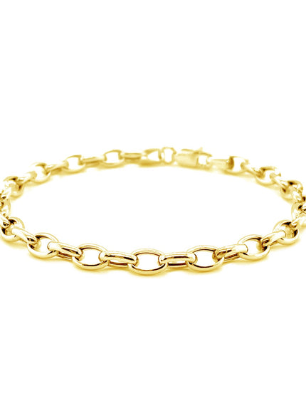 4.6mm 14k Yellow Gold Oval Rolo Bracelet