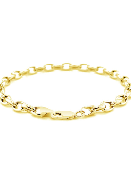4.6mm 14k Yellow Gold Oval Rolo Bracelet