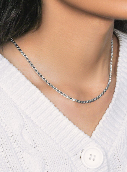 2.9mm 14k White Gold Heart Chain