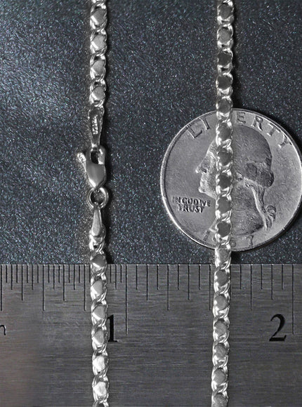 2.9mm 14k White Gold Heart Chain